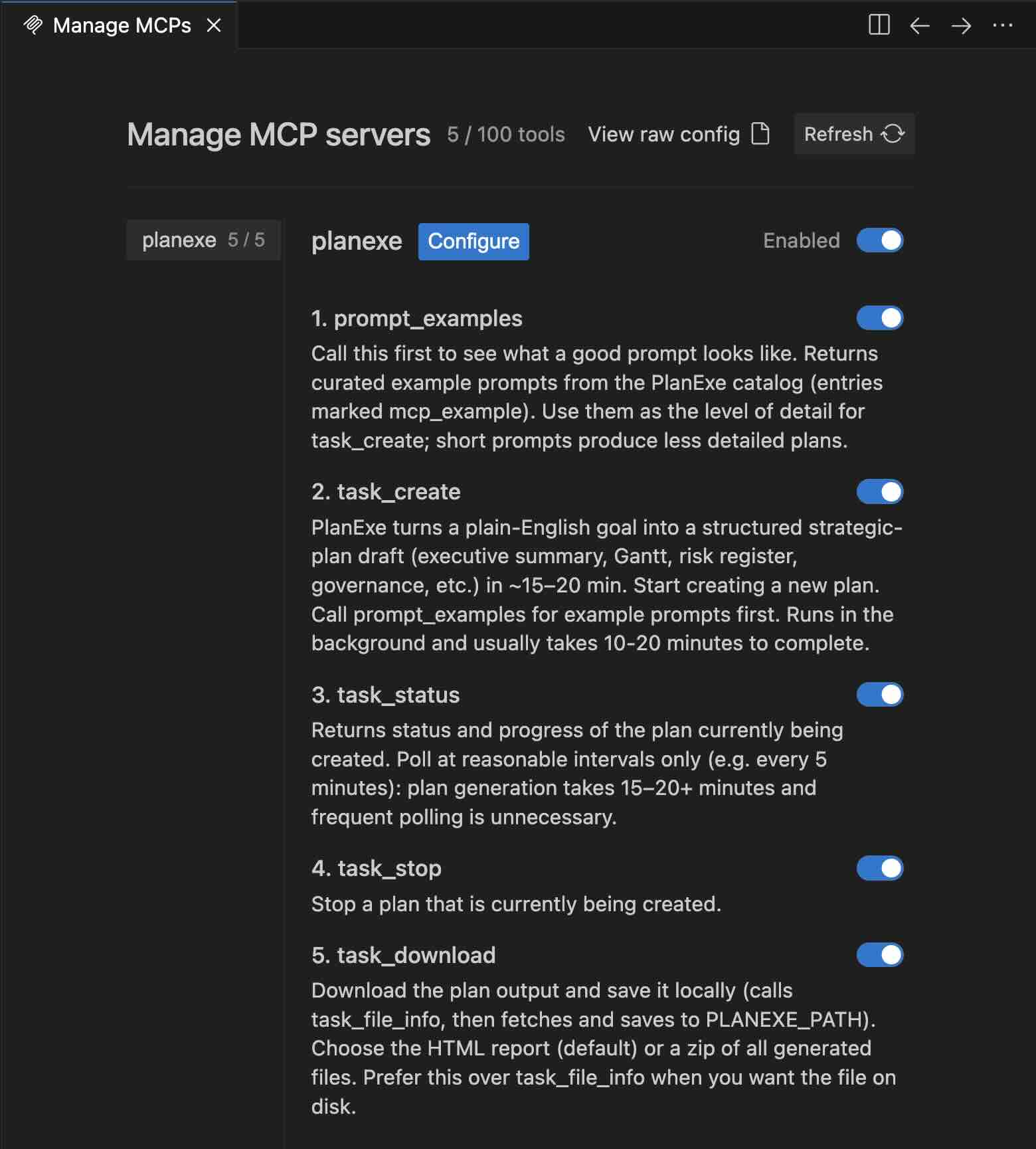 antigravity MCP settings