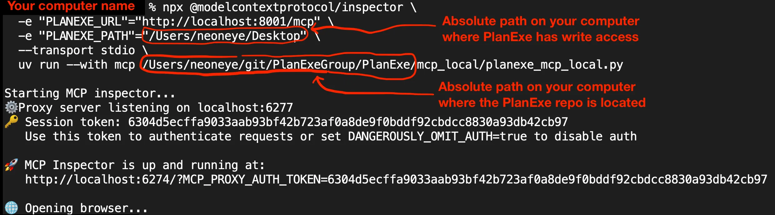 Screenshot example prompts